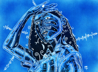 Tekening getiteld "THE BRIGHT LIGHTS" door Nicholas Price, Origineel Kunstwerk, Marker