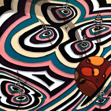 Drawing titled "Du 07 au 03 en 70 é…" by Vincent Gibert, Original Artwork, Marker