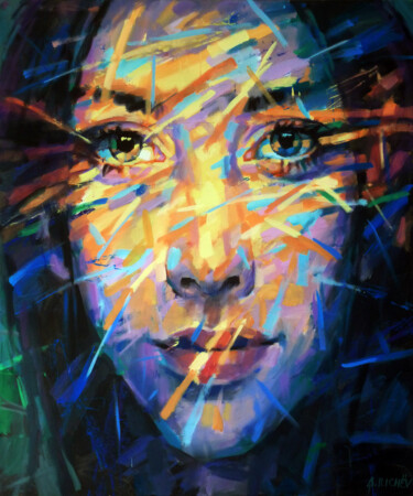 Painting titled "Y. PORTRAIT" by Aleksandr Ilichev, Original Artwork, Acrylic