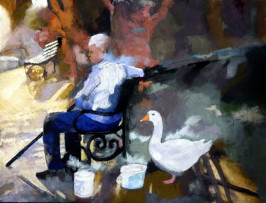 Schilderij getiteld "Untitled" door Motti Shoval, Origineel Kunstwerk, Pastel