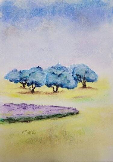 Mémoire d’un champ d’oliviers Disegno intitolato "Mémoire d’un champ…" da Florence Trottoli, Opera d'arte originale, Pastello