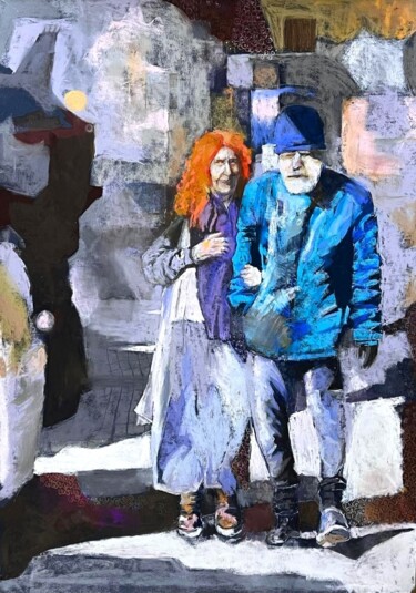 Schilderij getiteld "Untitled" door Motti Shoval, Origineel Kunstwerk, Pastel