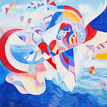 Digitale Kunst getiteld "Marine motifs 125" door Irina Shumskaya, Origineel Kunstwerk, AI gegenereerde afbeelding