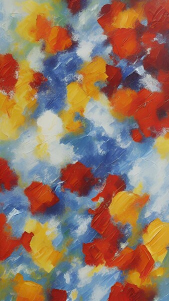 Digitale Kunst getiteld "Colorful snow" door Meahau, Origineel Kunstwerk, AI gegenereerde afbeelding
