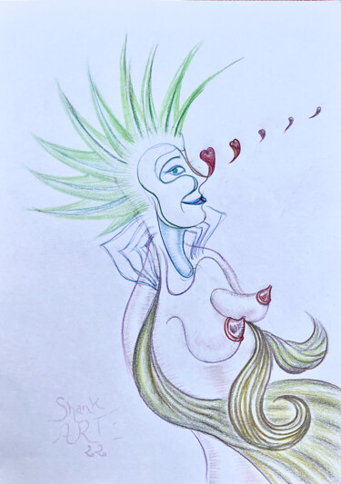 Tekening getiteld "Punk love" door Shank Arte, Origineel Kunstwerk, Potlood