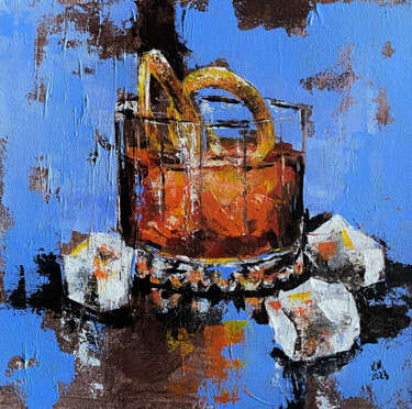 Cocktail Old Fashioned Pintura intitulada "Cocktail Old Fashio…" por Volodymyr Nezdiimynoha, Obras de arte originais, Acrílico Montado em Armação e…