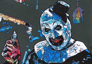 Desenho intitulada "ART THE CLOWN" por Nicholas Price, Obras de arte originais, Tinta