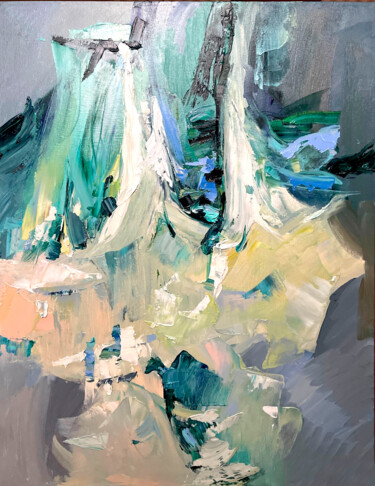 Pittura intitolato "White lilies" da Elena Pikush, Opera d'arte originale, Olio