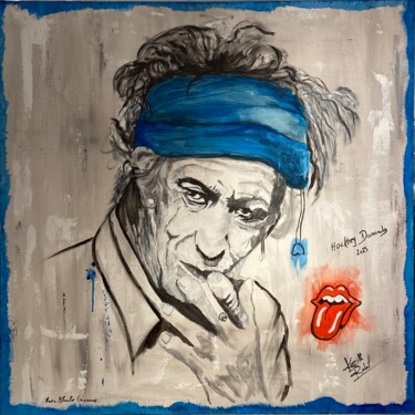 Peinture intitulée "Keith Richards" par Marie-Blanche Giannorsi, Œuvre d'art originale, Acrylique Monté sur Châssis en bois