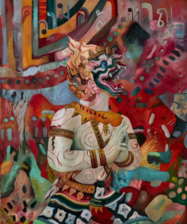 Schilderij getiteld "Courage" door Constantin Roucault, Origineel Kunstwerk, Olie