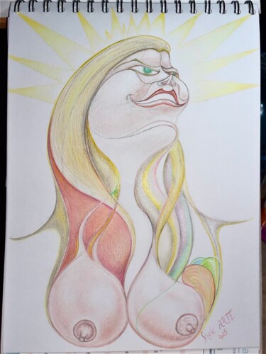 Drawing titled "Ambivalence queen" by Shank Arte, Original Artwork, Pencil