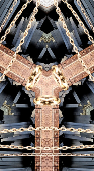 Digitale Kunst getiteld "Symétriquement ferr…" door Dominique Marilley, Origineel Kunstwerk, Digitale collage