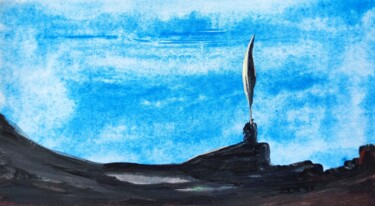 Schilderij getiteld "Writer's block" door Milto Sideris, Origineel Kunstwerk, Acryl