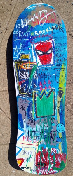Schilderij getiteld "Black to the future" door Hector O'Kanin, Origineel Kunstwerk, Acryl