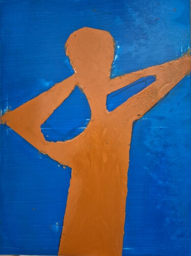 Schilderij getiteld "Adam seul dans le j…" door Armand De Latour, Origineel Kunstwerk, Acryl Gemonteerd op Frame voor houten…