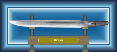 数字艺术 标题为“Uraku Blau” 由Marun Bönninghaus, 原创艺术品, 数字油画