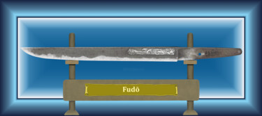 数字艺术 标题为“Fudo Masamune Blau” 由Marun Bönninghaus, 原创艺术品, 数字油画