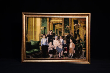 Royal family handmade carpet Textile Art titled "Royal family handma…" by Arash Alihasni, Original Artwork, Thread Mounted on Wood Stretcher frame