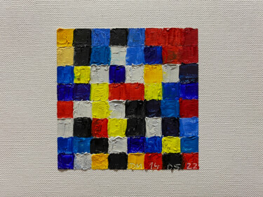 제목이 "QUADRATA NR.98"인 미술작품 Dietmar Meinhardt (MeinhardtART)로, 원작, 기름 판지에 장착됨