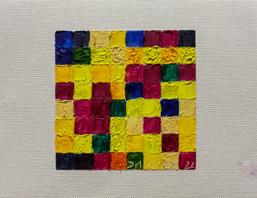 Painting titled "QUADRATA NR.100" by Dietmar Meinhardt (MeinhardtART), Original Artwork, Oil Mounted on Cardboard