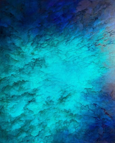 Pintura intitulada "Entre les voiles de…" por Erika Cardenas, Obras de arte originais, Óleo Montado em Armação em madeira