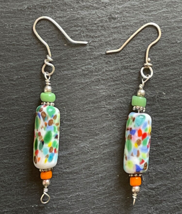 Boucles d'oreilles verre de Murano et verre vintage
