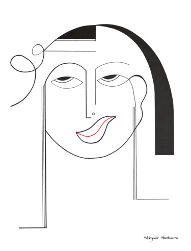 Epure Féminine Σχέδιο με τίτλο "Epure Féminine" από Hildegarde Handsaeme, Αυθεντικά έργα τέχνης, Μελάνι