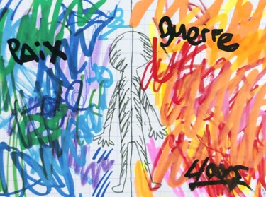 图画 标题为“Dualité” 由Clays, 原创艺术品, 圆珠笔