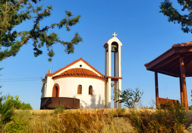 Mediterranean Church Bathed in Sunrise Light Photography titled "Mediterranean Churc…" by Sergei Gundorov, Original Artwork, Digital Photography