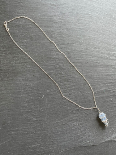 Pendentif dumortierite sur chaîne argent 925