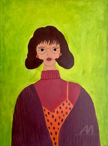 绘画 标题为“L'intemporelle” 由Imane Khoumili (Umenia), 原创艺术品, 丙烯 安装在木质担架架上