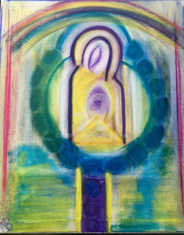 Paix sur le Monde ( Méditation Anne D. 🌸) Schilderij getiteld "Paix sur le Monde (…" door Nathalie Bellanger, Origineel Kunstwerk, Pastel Gemonteerd op artwork_cat.