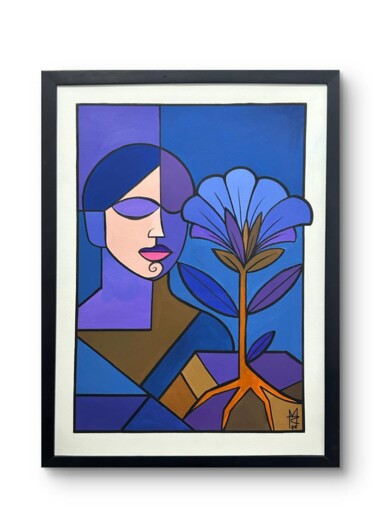 Pittura intitolato "Flor do Abismo" da Marcio Raniel, Opera d'arte originale, Acrilico
