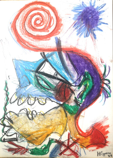THE DANDY Schilderij getiteld "THE DANDY" door Jose Antonio Higuero, Origineel Kunstwerk, Was