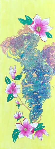 Картина под названием "Magnolia" - Cécile White, Подлинное произведение искусства, Акрил Установлен на Деревянная рама для н…