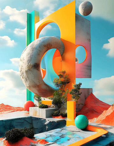 THE FRAGILE GEOMETRY OF TIME 数字艺术 标题为“THE FRAGILE GEOMETR…” 由Atoo Saan, 原创艺术品, AI生成的图像