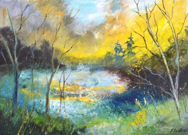 Schilderij getiteld "The fog watchers" door Pol Ledent, Origineel Kunstwerk, Olie Gemonteerd op Frame voor houten brancard