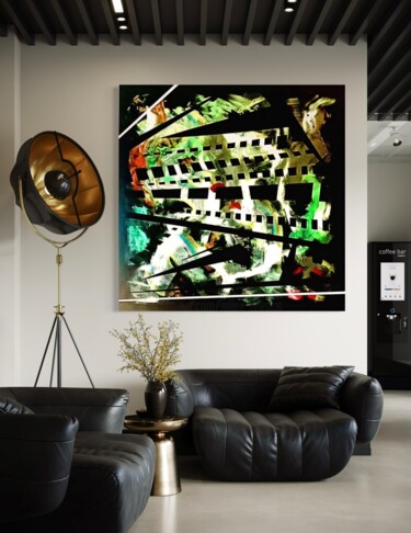 Painting titled "The Shadow Scale" by Ju.Iglesias, Original Artwork, Acrylic Mounted on Wood Stretcher frame