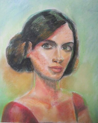 PORTRAIT OF A WOMAN Peinture intitulée "PORTRAIT OF A WOMAN" par Jose Antonio Higuero, Œuvre d'art originale, Pastel
