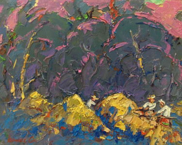 Pintura intitulada "In the shade of wil…" por Oleksiy Ivanyuk, Obras de arte originais, Óleo Montado em Armação em madeira