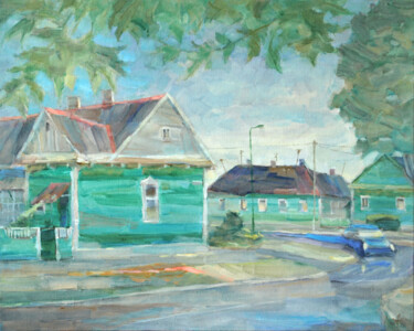 After the Rain Painting titled "After the Rain" by Victoria Alferonok, Original Artwork, Oil Mounted on Cardboard