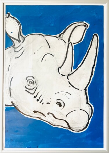 绘画 标题为“Nashorn” 由Bernd Bärfacker, 原创艺术品, 丙烯