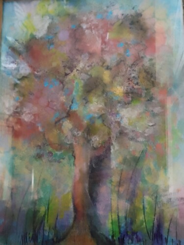 "Arbre heureux" başlıklı Tablo Dominique Bertrand tarafından, Orijinal sanat, Pastel Karton üzerine monte edilmiş