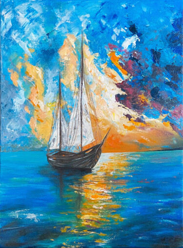 Chromatic Voyage - Original Painting Handmade Painting titled "Chromatic Voyage -…" by Francesca Dei, Original Artwork, Acrylic Mounted on Wood Panel