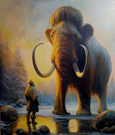 Peinture intitulée "Мамонт. Mammoth" par Artur Mihalev, Œuvre d'art originale, Huile