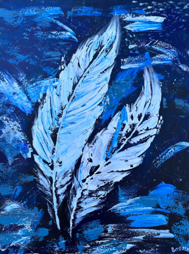 Painting titled "Frosty" by Bazox, Original Artwork, Acrylic Mounted on Wood Stretcher frame