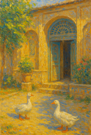 제목이 "Homeland Houses No.…"인 그림 Parisa Sahafiasl로, 원작, 안료