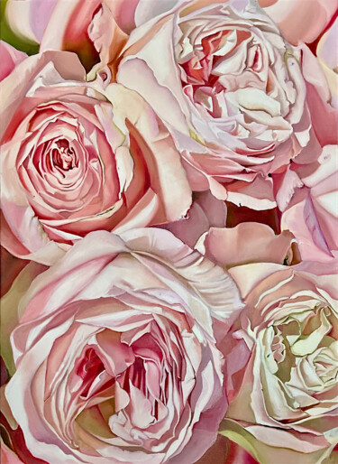 "Roses  de Mai" başlıklı Tablo Natalia Lugovska tarafından, Orijinal sanat, Petrol Ahşap Sedye çerçevesi üzerine monte edilm…