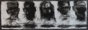 Dibujo titulada "Usual suspects" por Wilfrid Moizan, Obra de arte original, Carbón
