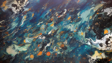 Digital Arts titled "Stormy ocean" by Meahau, Original Artwork, AI generated image